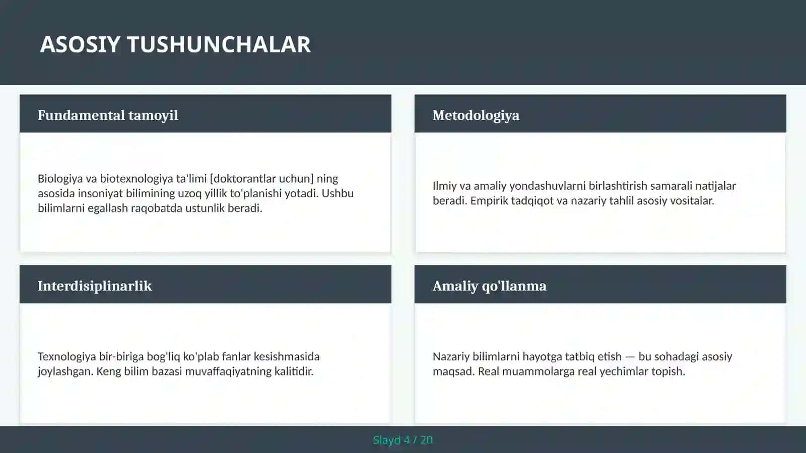 Biologiya va biotexnologiya ta'limi [doktorantlar uchun] 4