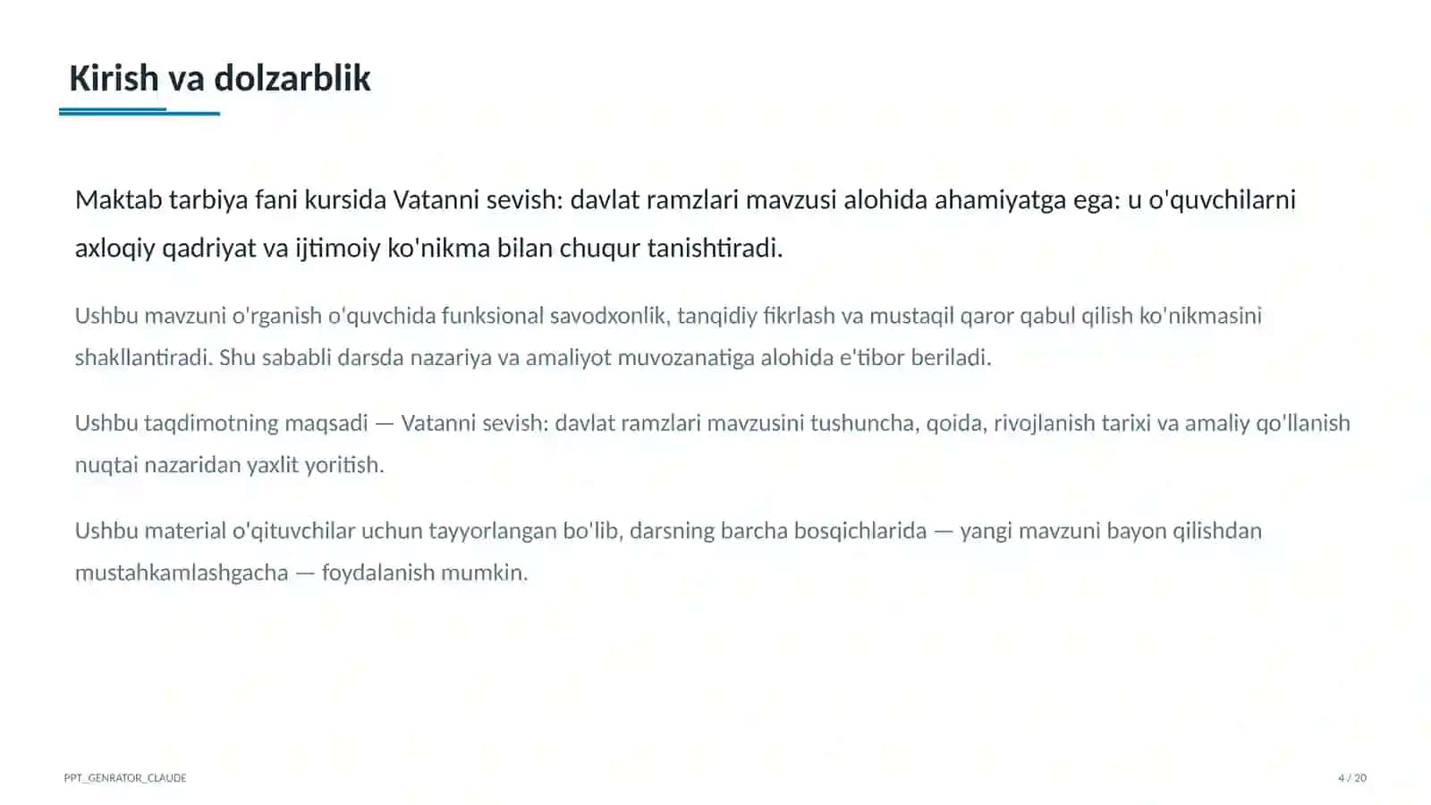 Vatanni sevish: davlat ramzlari (3-sinf) 4