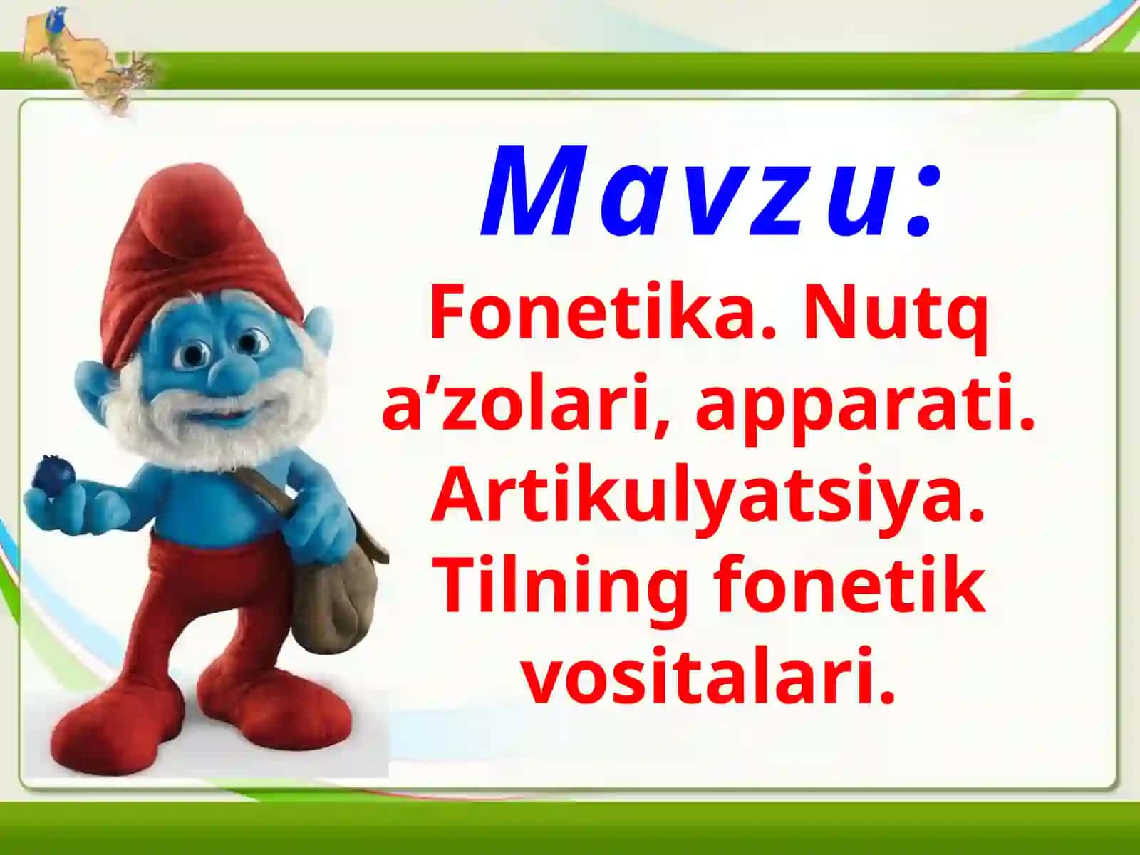 Fonetika. Nutq a’zolari, aрparati. Artikulyatsiya.Tilning fonetik vositalari 4