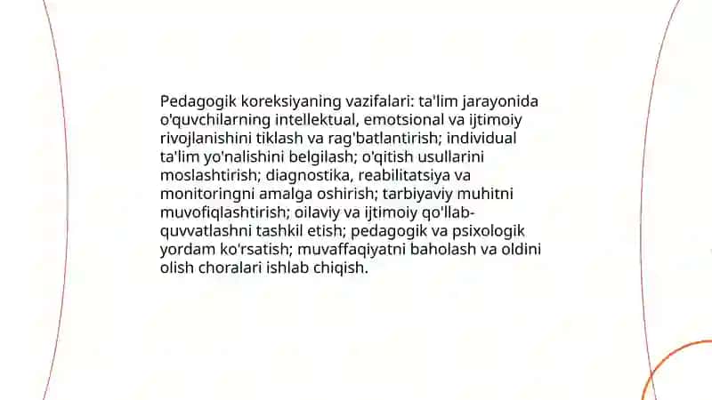 Pedagogik koreksiyaning maqsadi va vazifalari 4