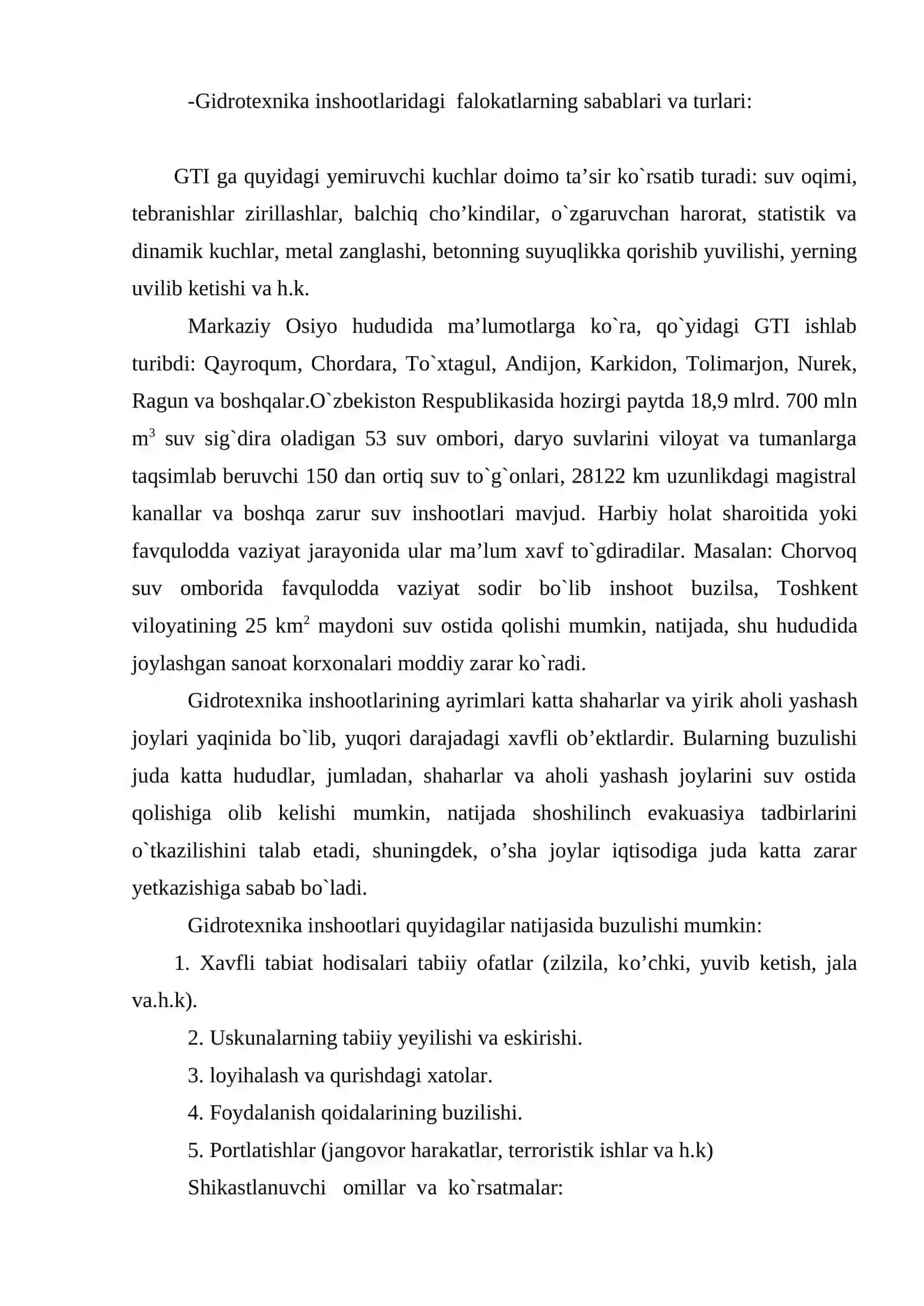Gidrotexnika inshootdagi favqulotda vaziyatlar 4
