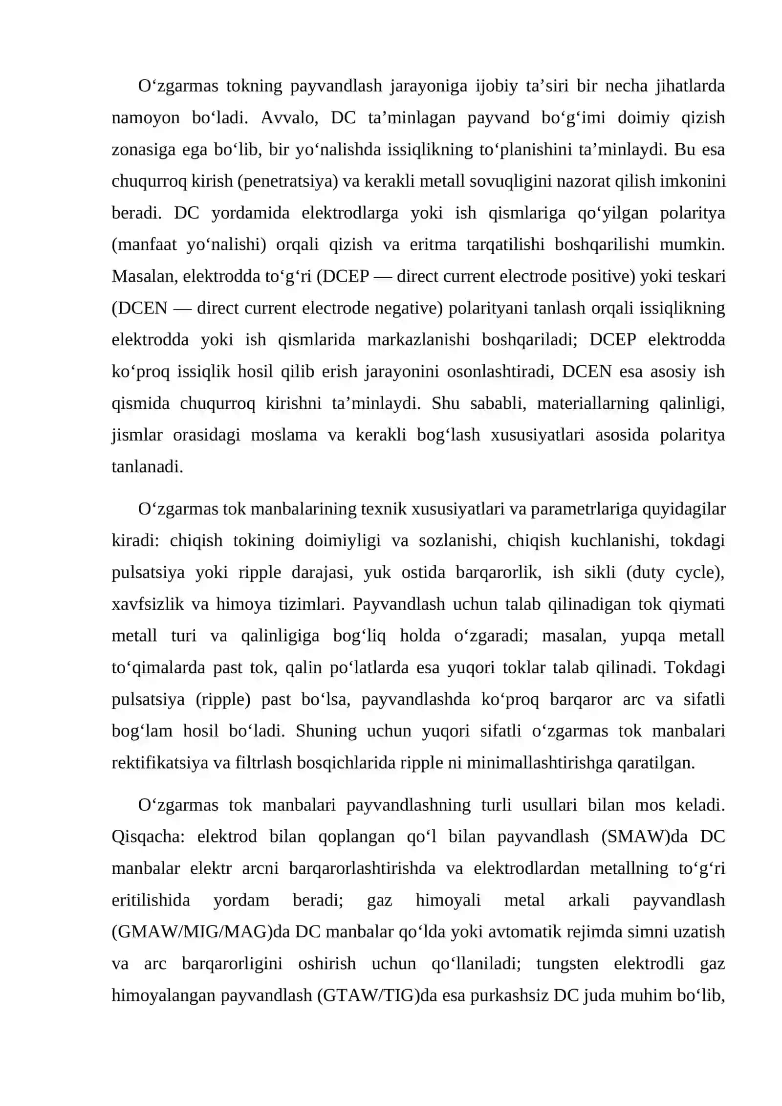 Payvandlashda qo‘llaniladigan o‘zgarmas tok manbalari 4