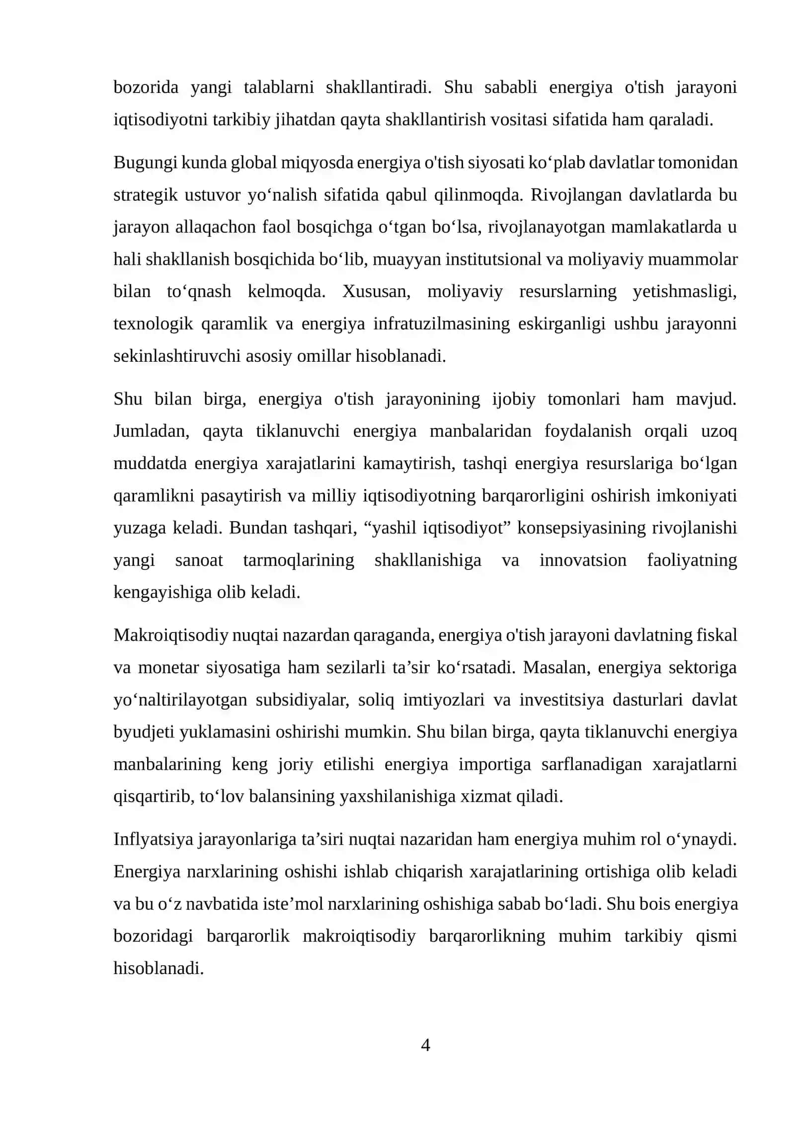 ENERGIYA O'TISH JARAYONI VA MAKROIQTISODIY BARQARORLIK 4