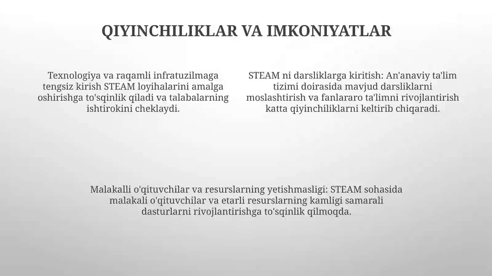 Ózbekistonda STEAM ta'limi 4