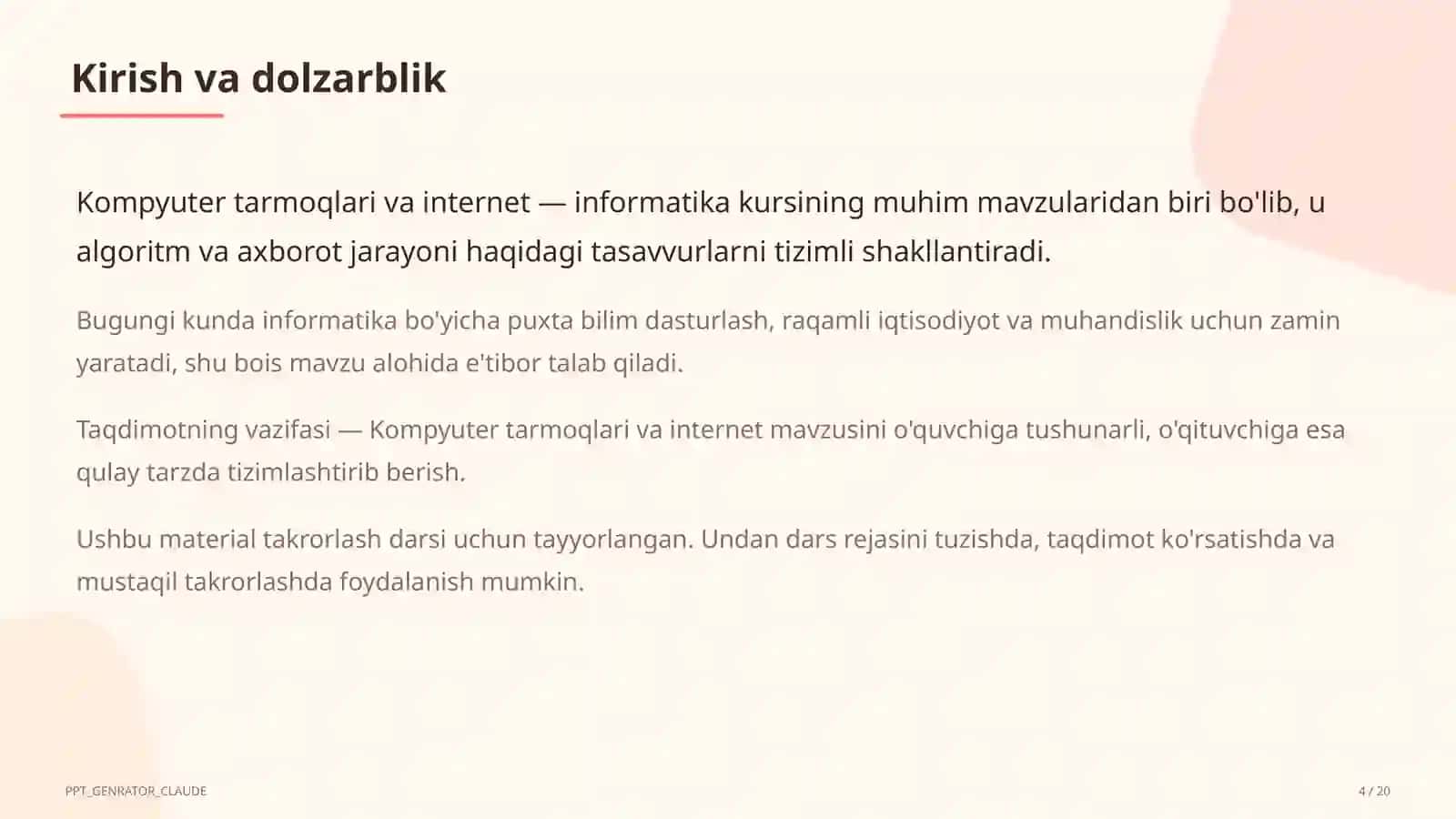 Kompyuter tarmoqlari va internet (9-sinf) 4