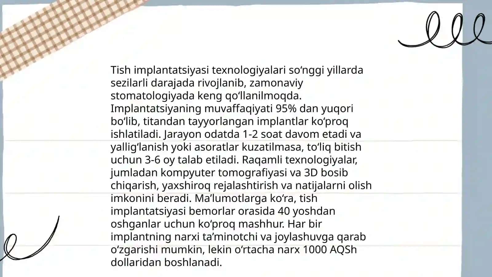 Ortodontiya sohasidagi xizmatlar 4