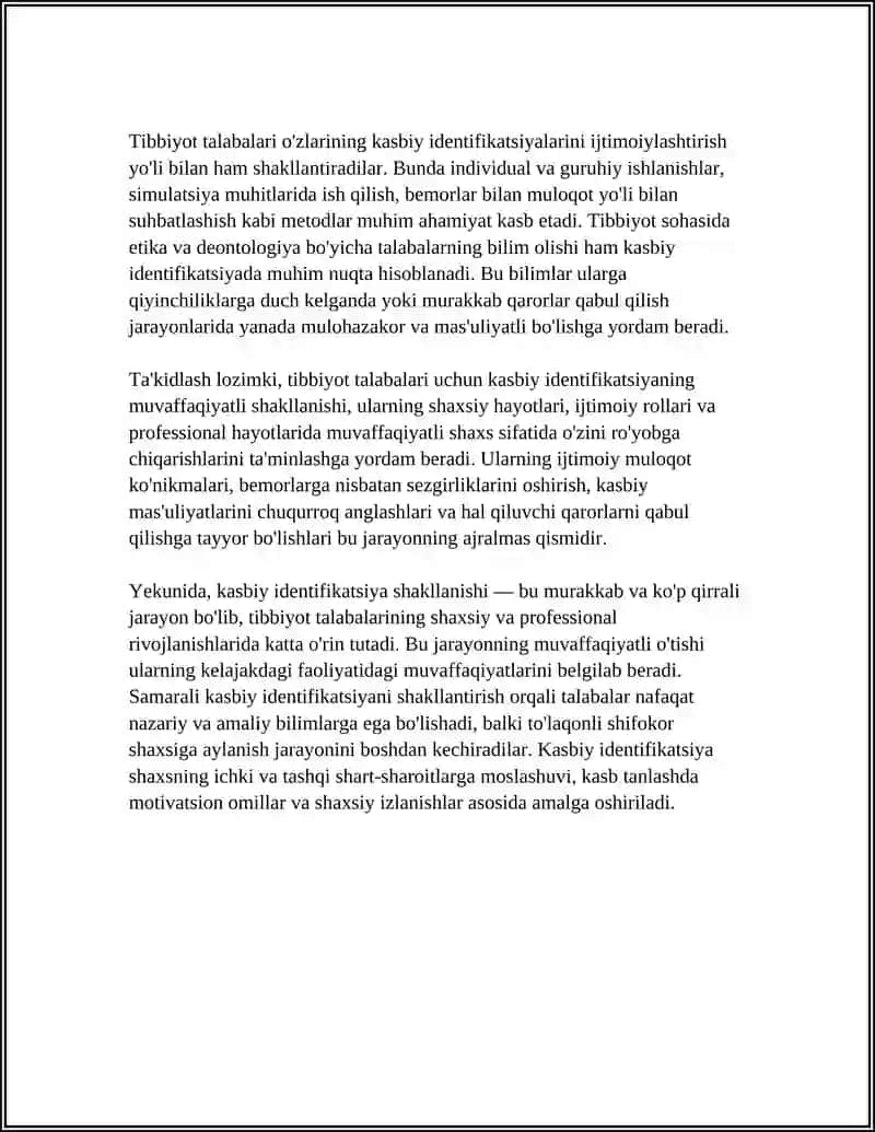 TIBBIYOT TALABALARINING SHIFOKOR SHAXSIGA AYLANISH MEXANIZMLARI 4
