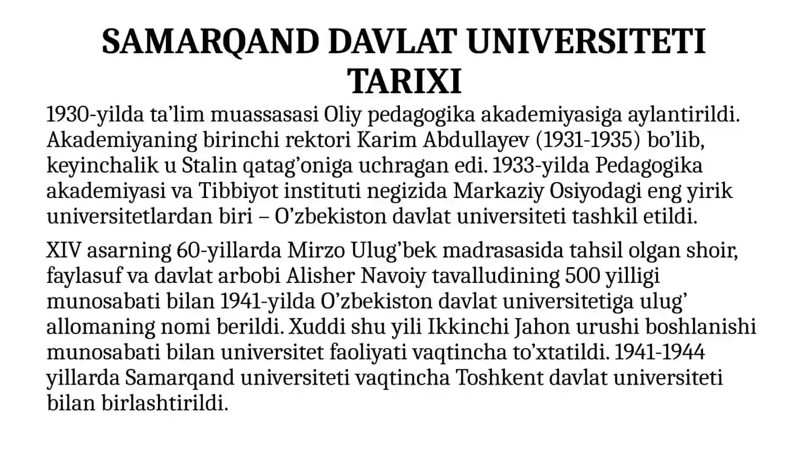 SAMARQAND DAVLAT UNIVERSITETI TARIXI 4