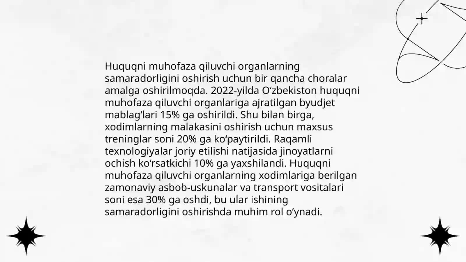 Sud tizimi va huquqni muhofaza qiluvchi organlar faoliyatini takomillashtirish 4