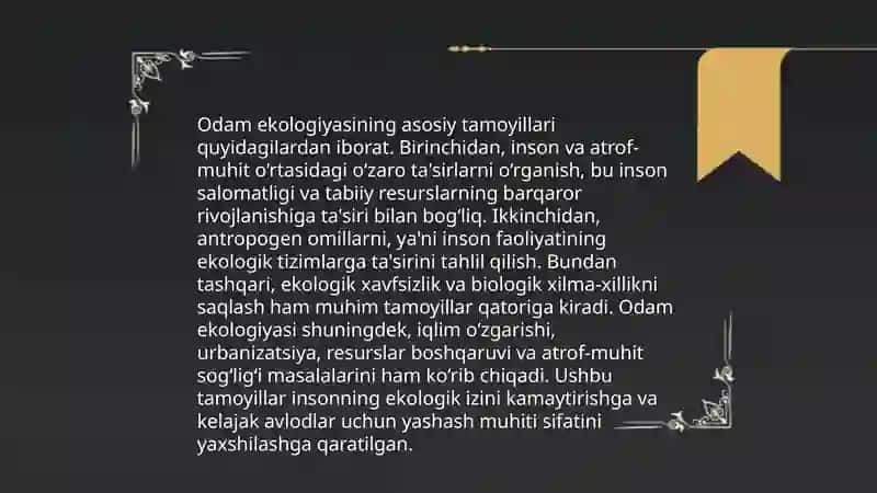 Odam biosferasi va odam ekologiyasi 4