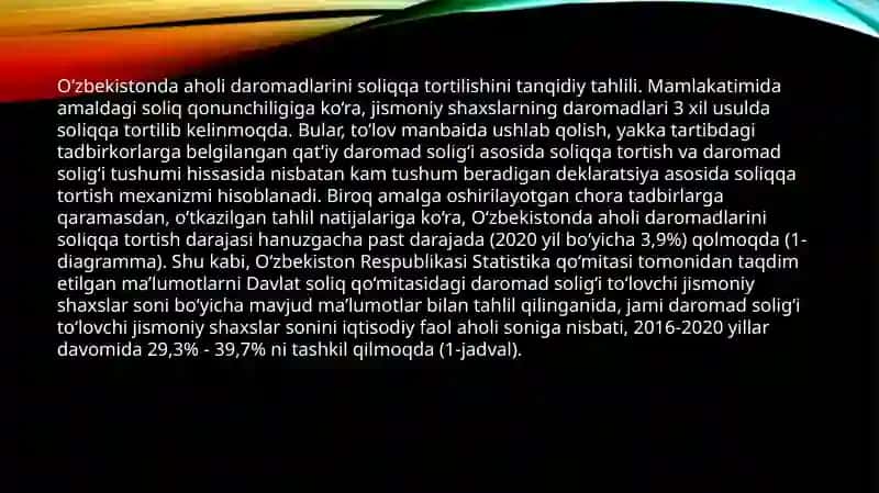 Daromad turlariga soliq solish 4