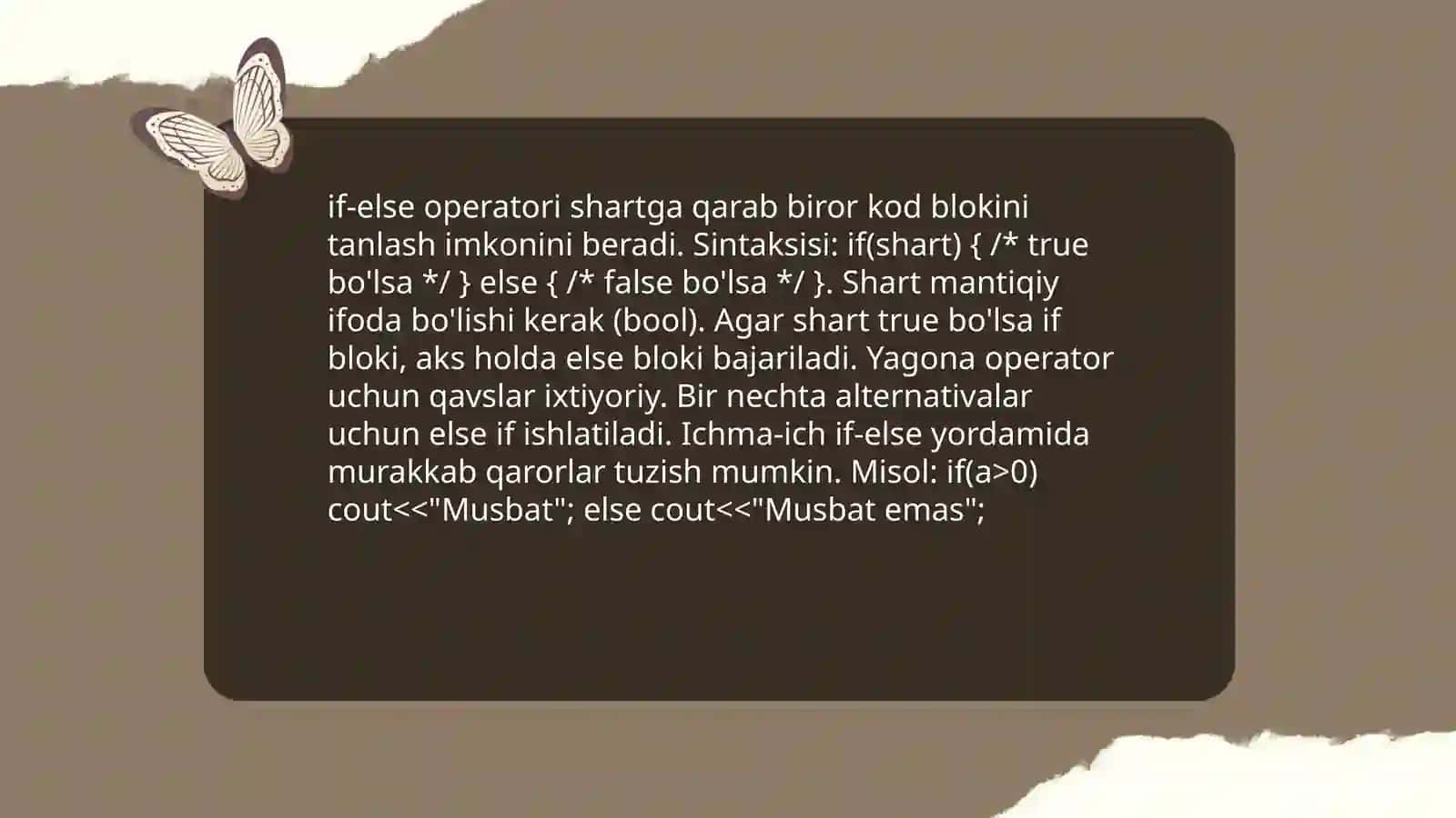 C++ tilida shart operatorlari 4