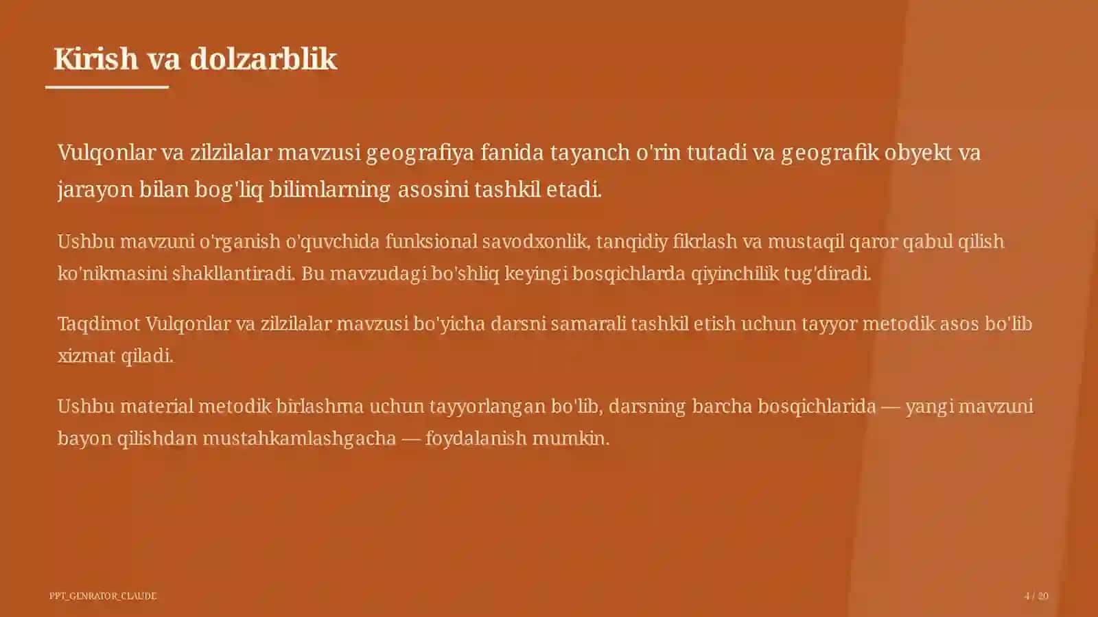 Vulqonlar va zilzilalar (5-sinf) 4