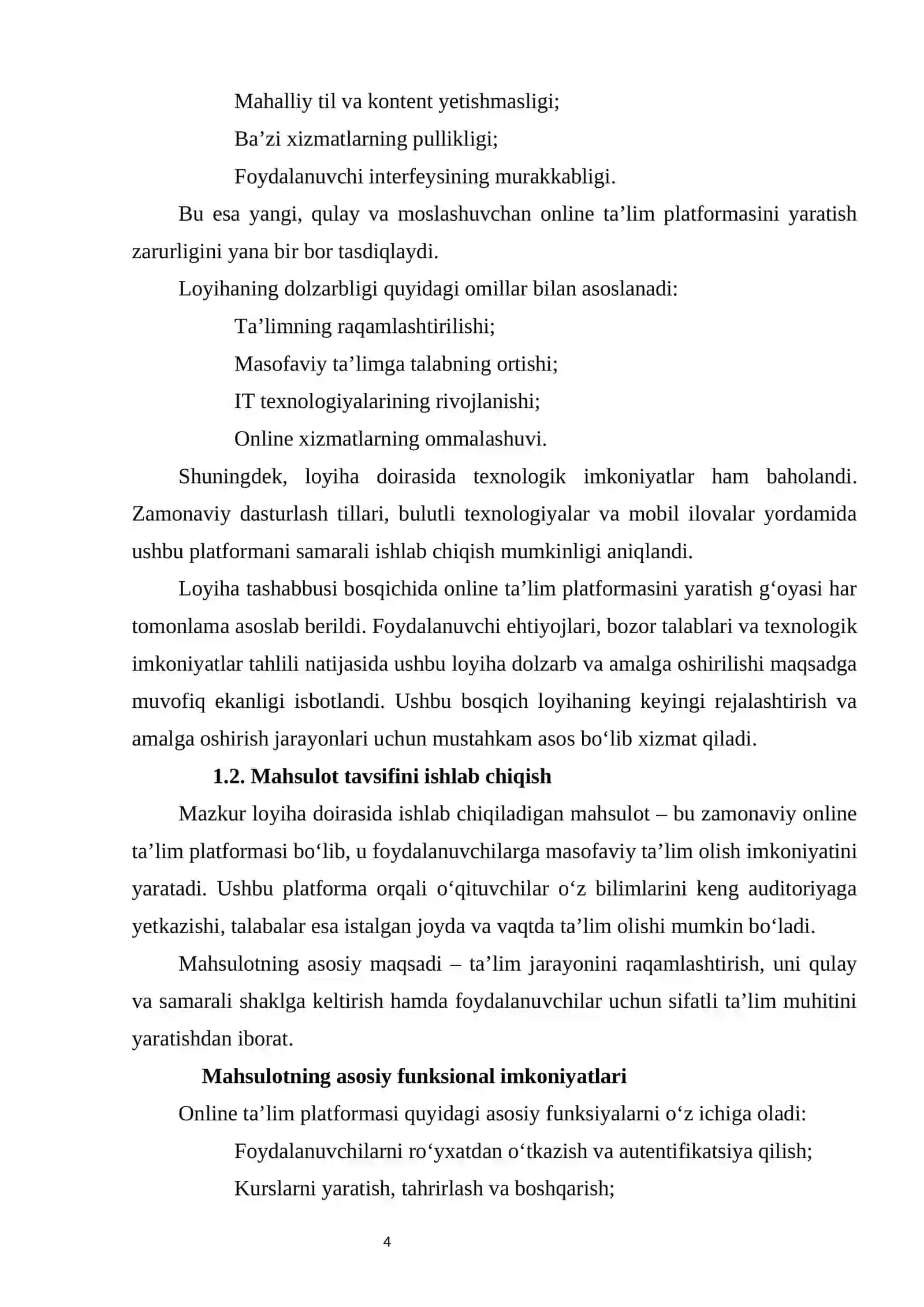 Online ta’lim platformasi loyihasi uchun loyiha nizomini yaratish va loyiha hayotiy siklini rejalashtirish 4