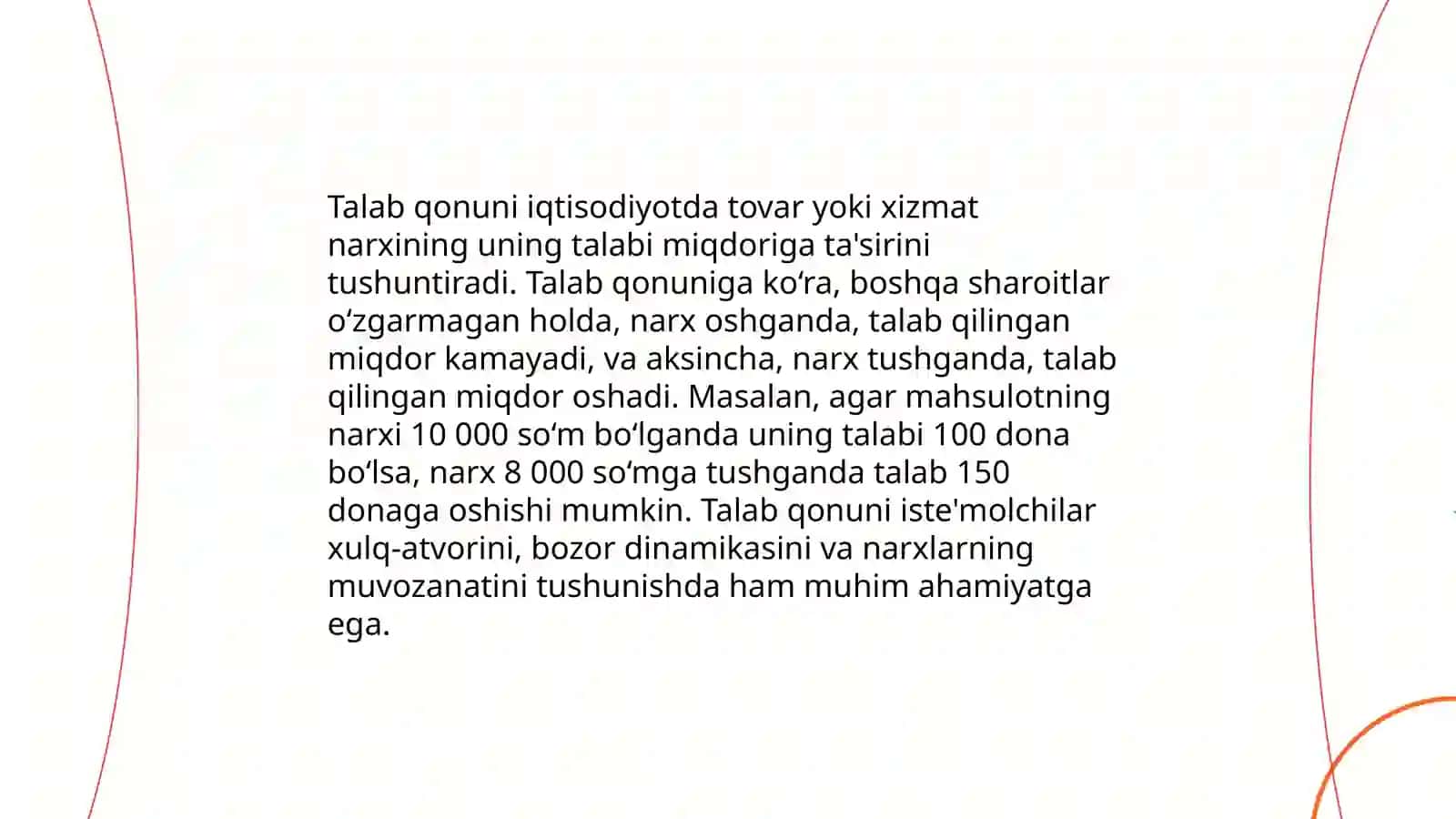 Talab va taklif tahlili asoslari prezintatsiya tayyorlash 10 bet 4