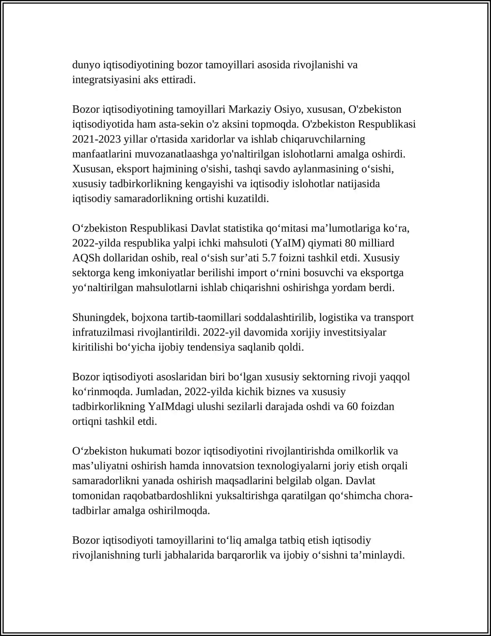 BOZOR IQTISODIYOTI SHAROITIDA FIRMA FAOLIYATI XUSUSIYATLARI 4