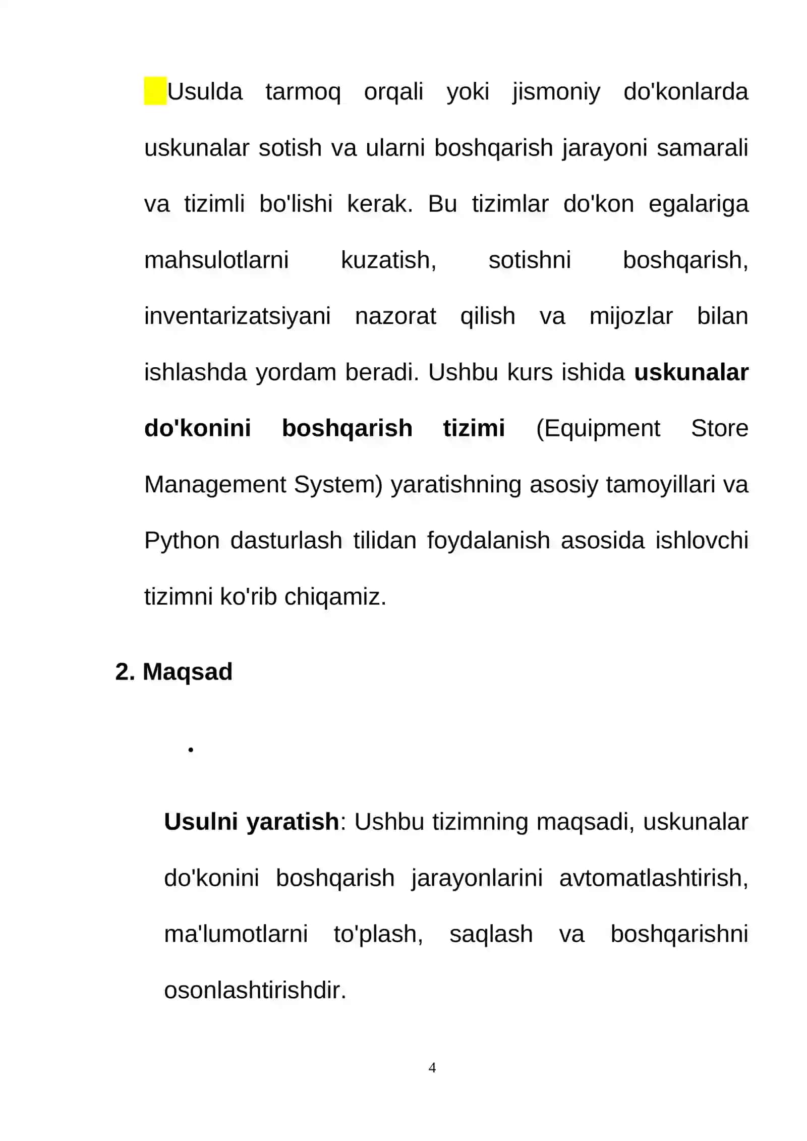 USKUNALAR DO'KONINI BOSHQARISH TIZIMI 4