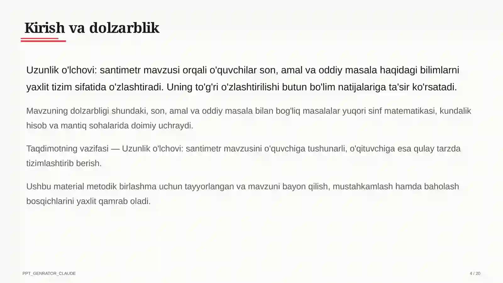 Matematika sinflar uchun metodik birlashma 4
