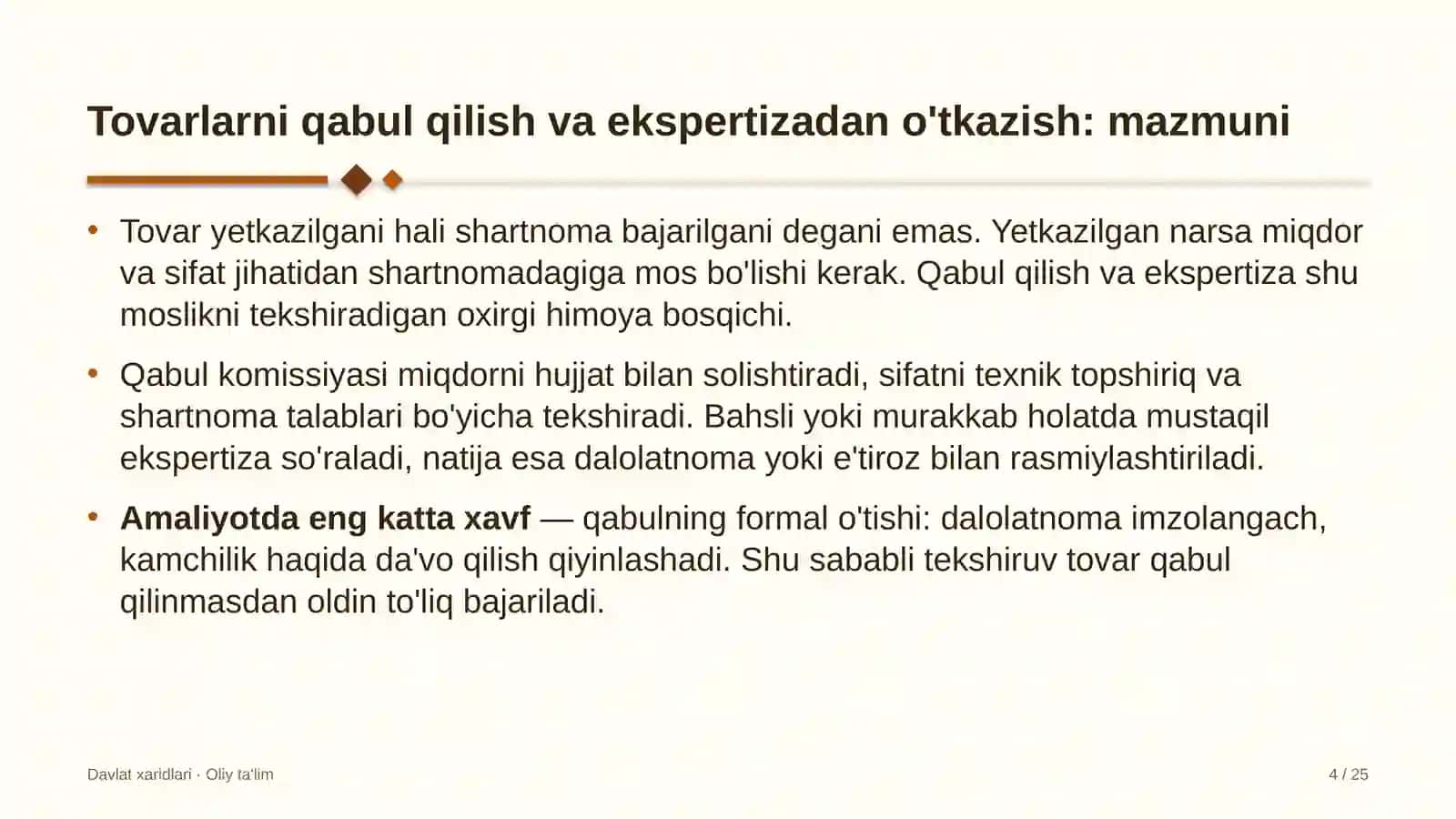 qurilish texnikasi ijarasida tovarlarni qabul qilish va ekspertizadan o'tkazish 9131 4
