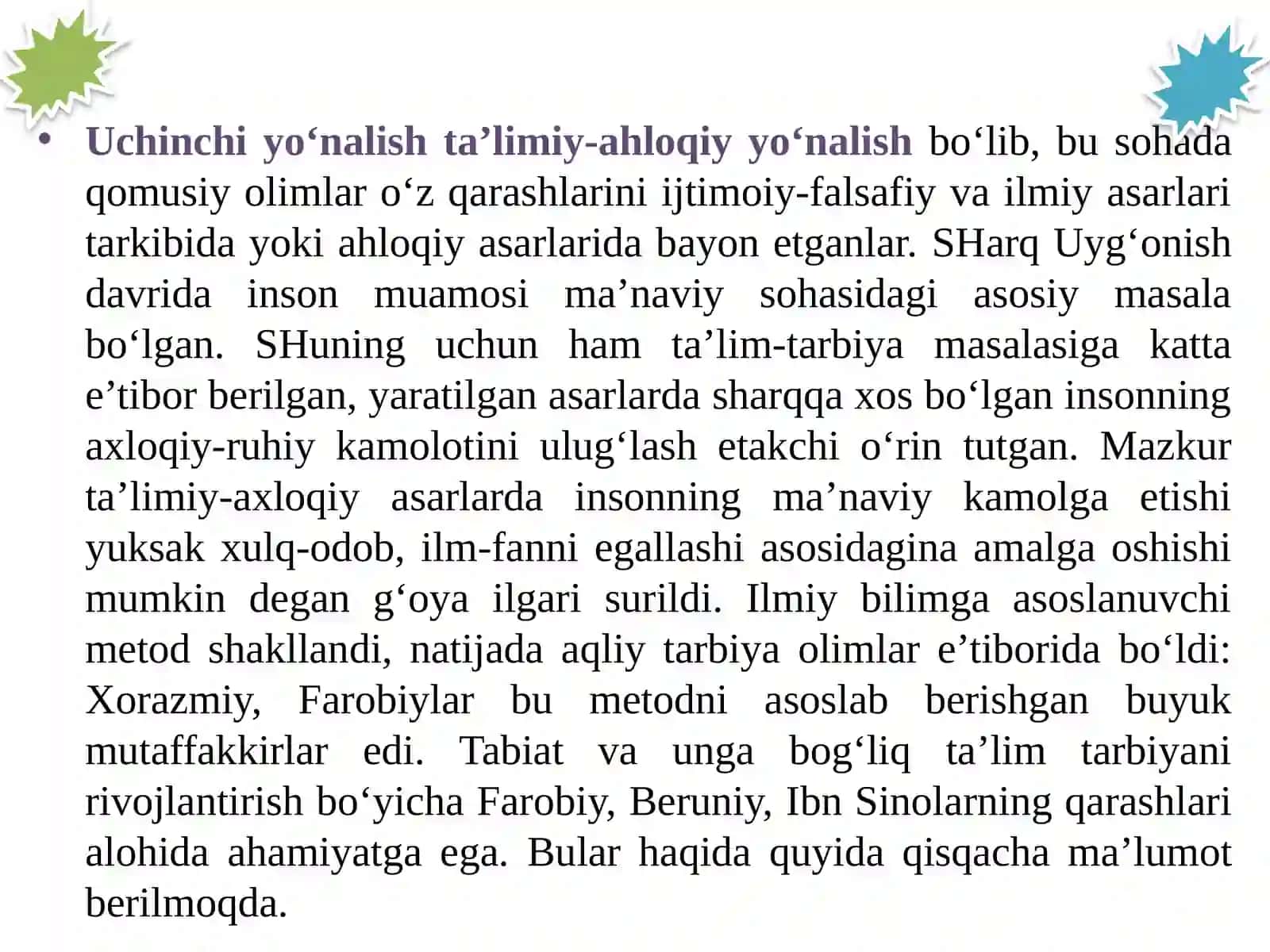 Sharq uyg’onish davri va ta’lim tarbiya masalalari. Jadidchilik harakatida ta’lim va tarbiya 4