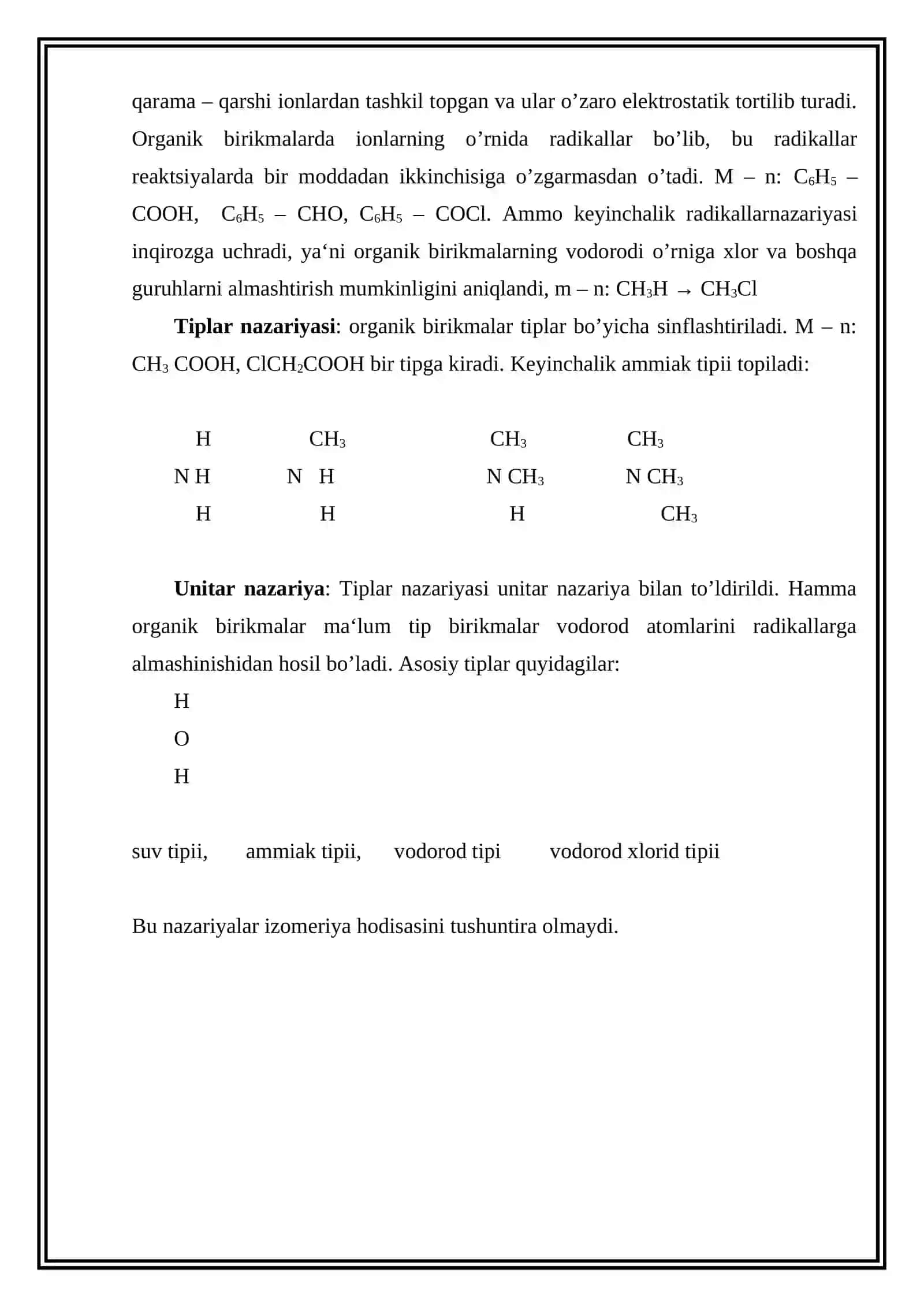 ORGANIK KIMYO FANI, UNING RIVOJLANISH TARIXI, MUSTAQIL FAN SIFATIDA AJRALIB CHIQISH SABABLARI 4