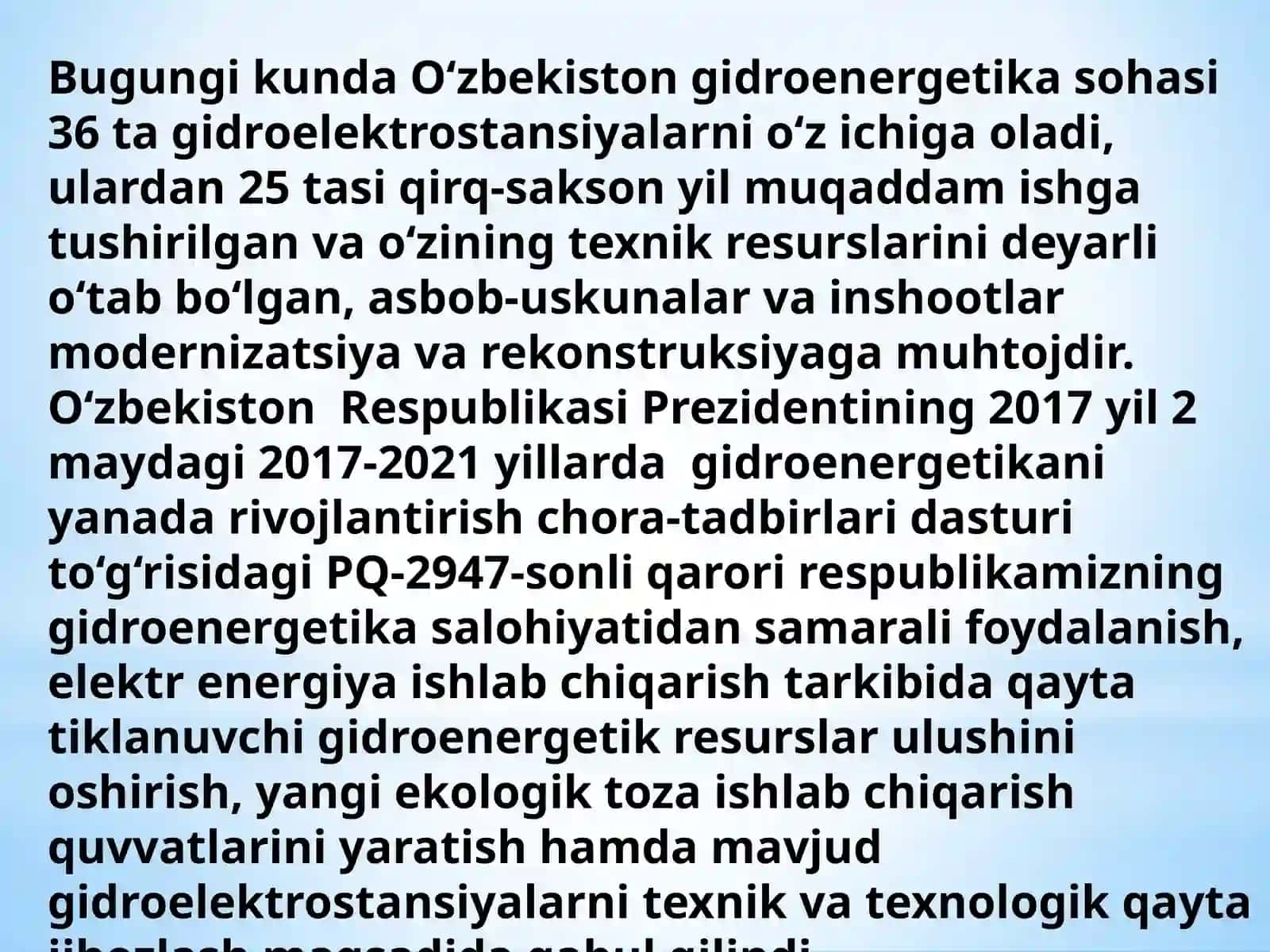Gidroenergetika zaxiralari 4