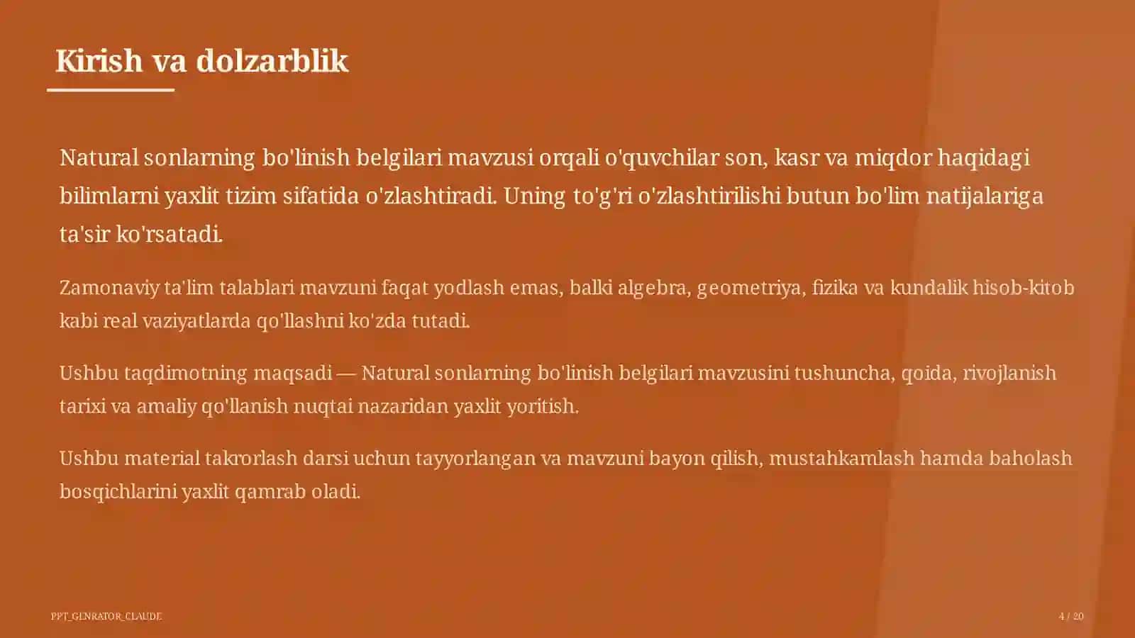Natural sonlarning bo'linish belgilari (5-sinf) 4