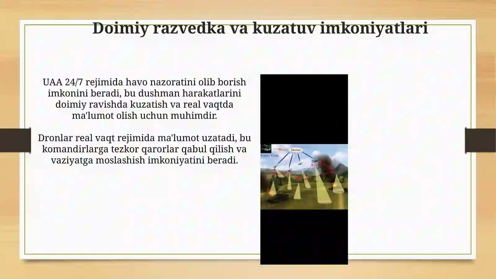 UAA ning jangovar sharoitdagi asosiy afzalliklari 4