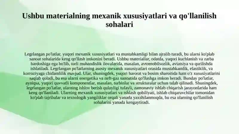 Legrlangan po'latlar 4