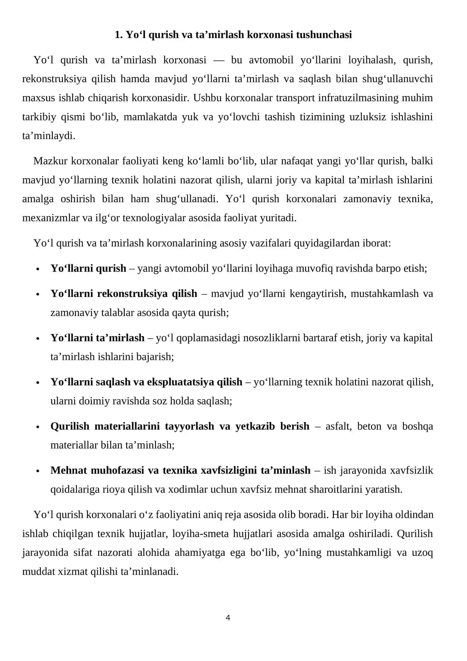 Yoʻllarni qurish va ta’mirlash korxonasi 4