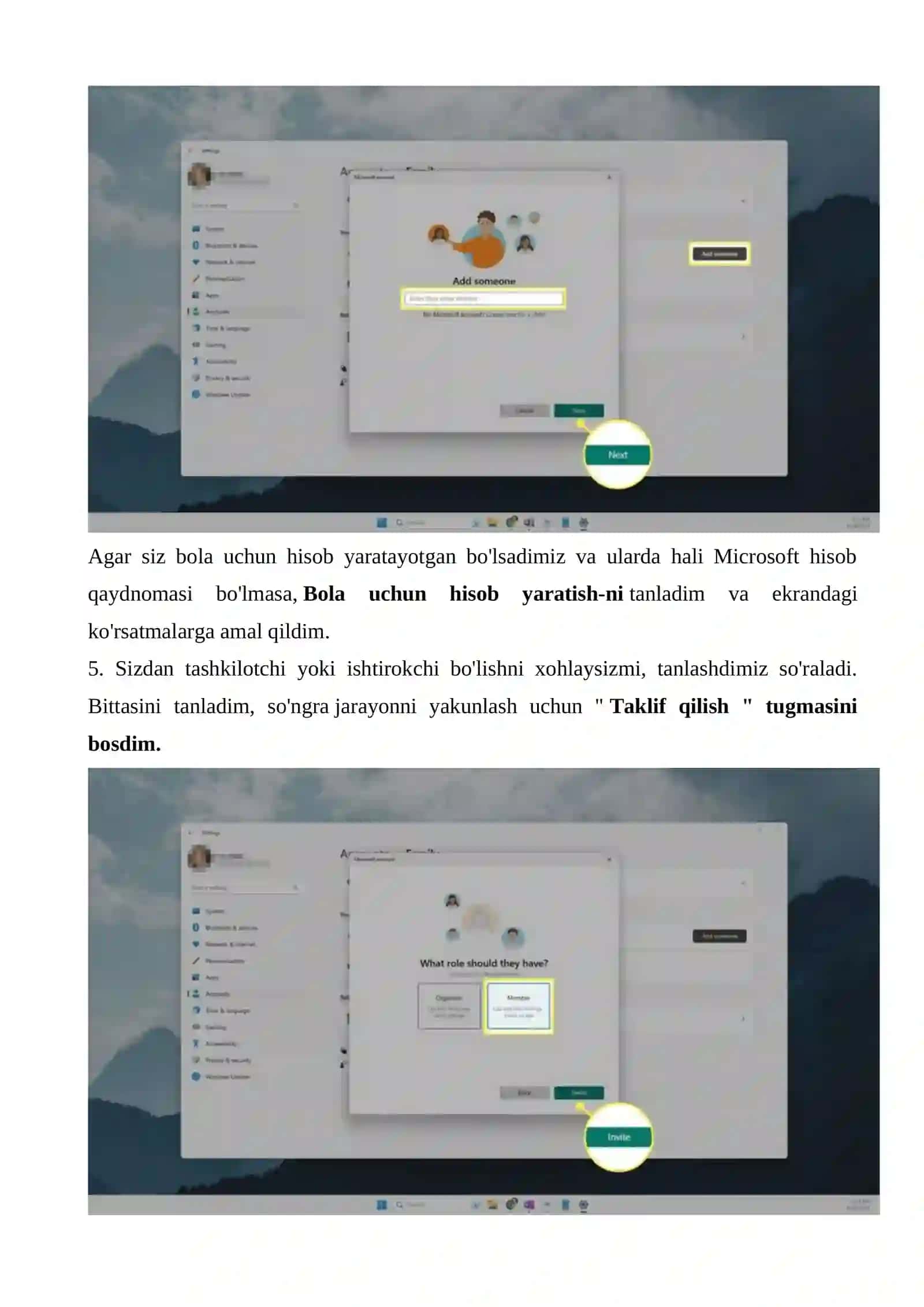 Sozlamalar orqali yadimi foydalanuvchi qo'shish 4