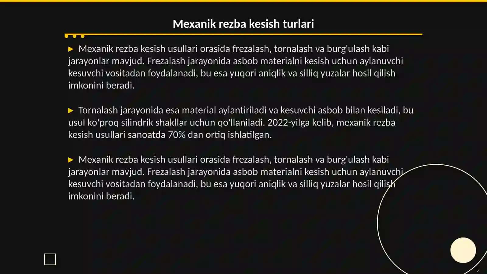 Rezba kesish usullari 4