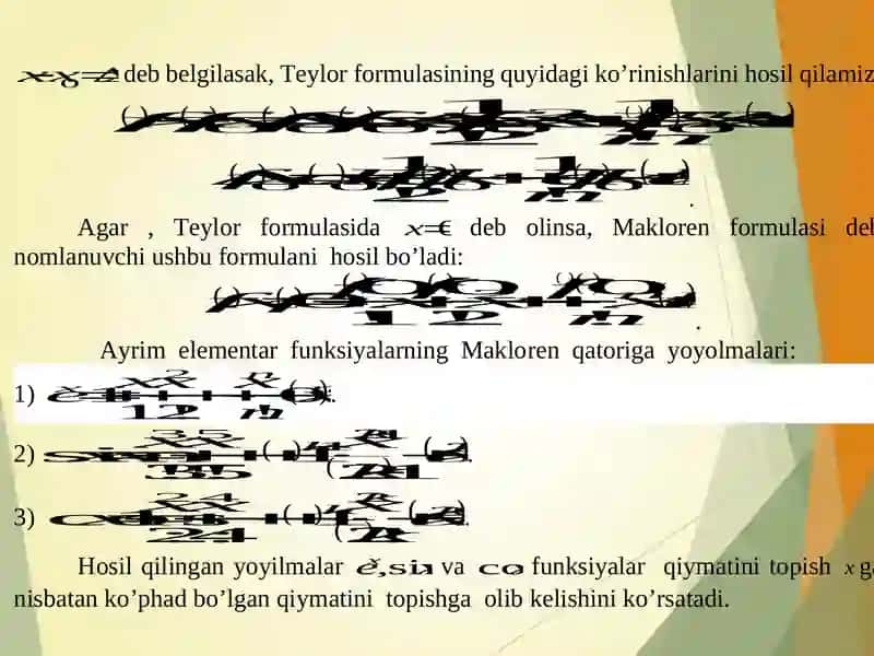 Differensiallanuvchi funksiyalar va ular uchun asosiy teoremalar. Hosilaning ba’zi tatbiqlari 4