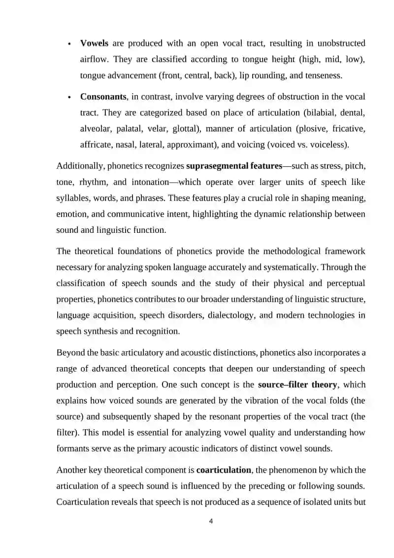 Phonetics and Phonology 4