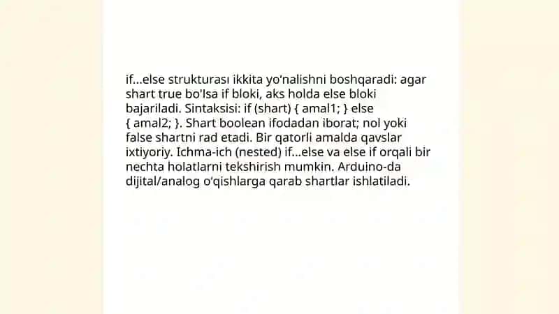 Arduino'da shart operatorlari (if,else) 4