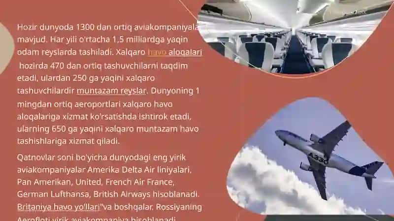 Havo transportida turistlarga xizmat ko’rsatish 4