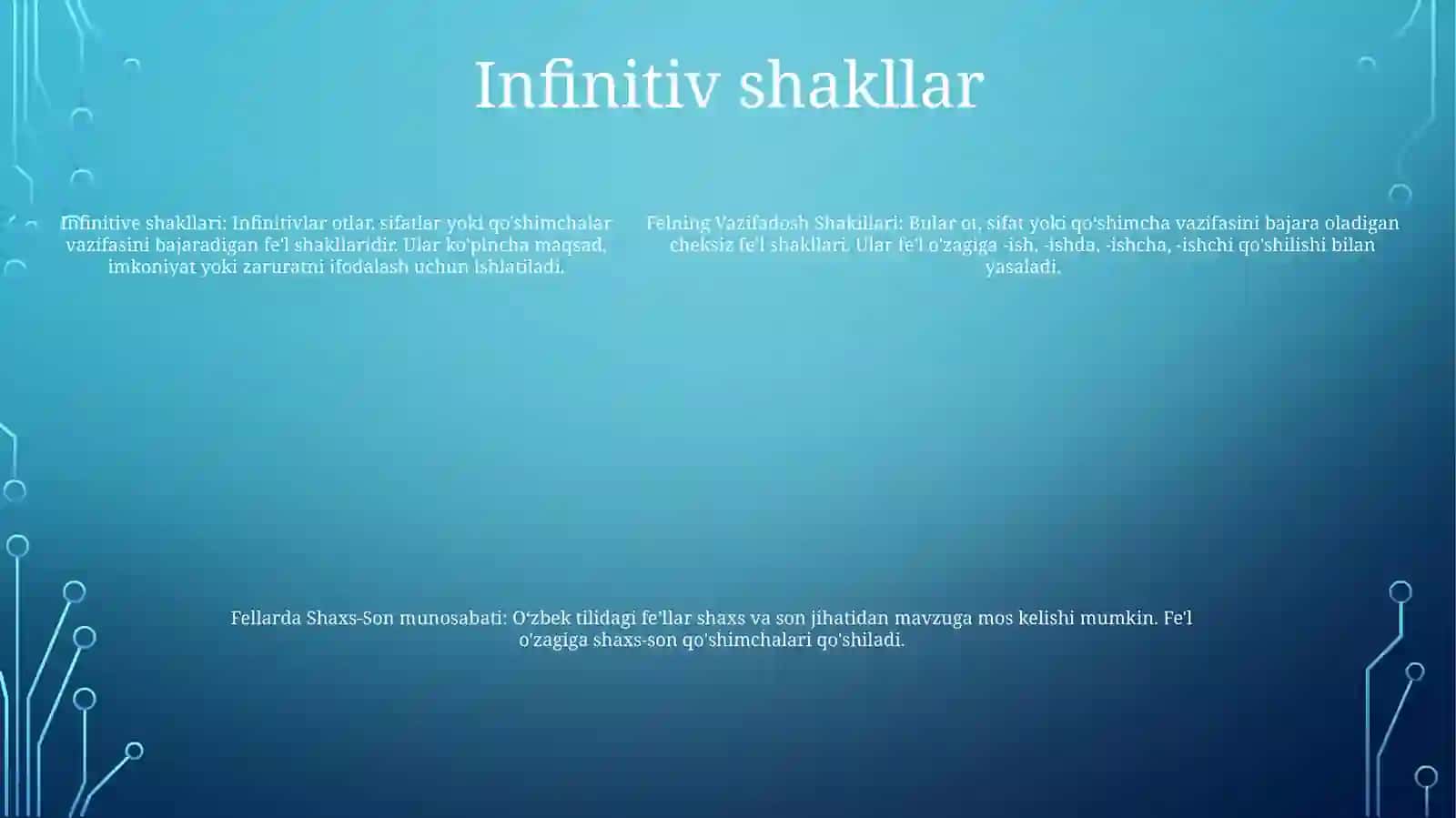 Felning Vazifadosh Shakillari Õtimli Õtimsiz Fellar, Fellarda Shaxs-Son Nisbat 4