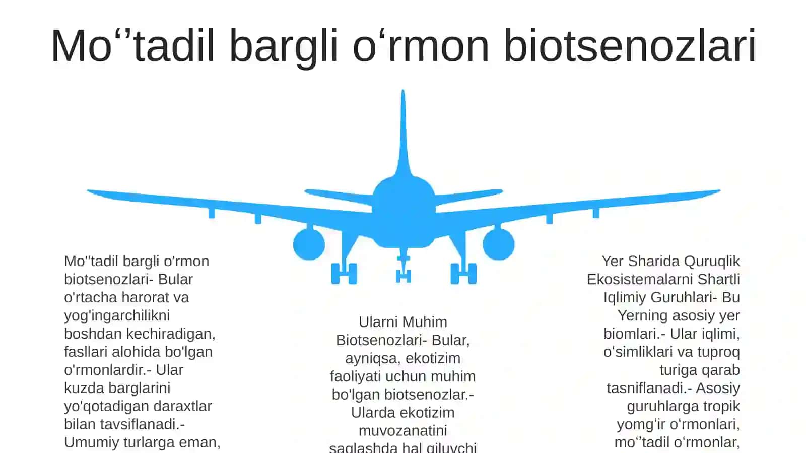 Yer Sharida Quruqlik Ekosistemalarni Shartli Iqlimiy Guruhlari Va Ularni Muhim Biotsenozlari 4