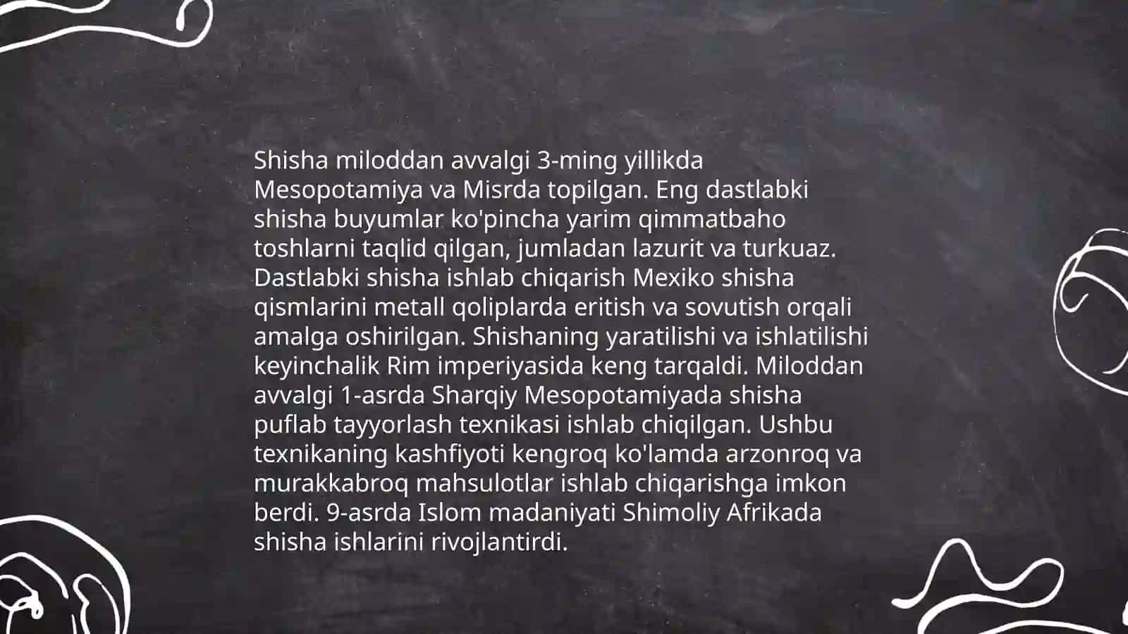Shisha ishlab chiqarish tarixi 4