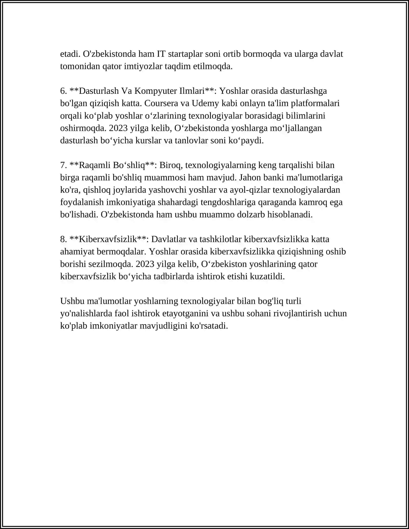 O'ZBEKISTON YOSHLAR QO'LIDA 4