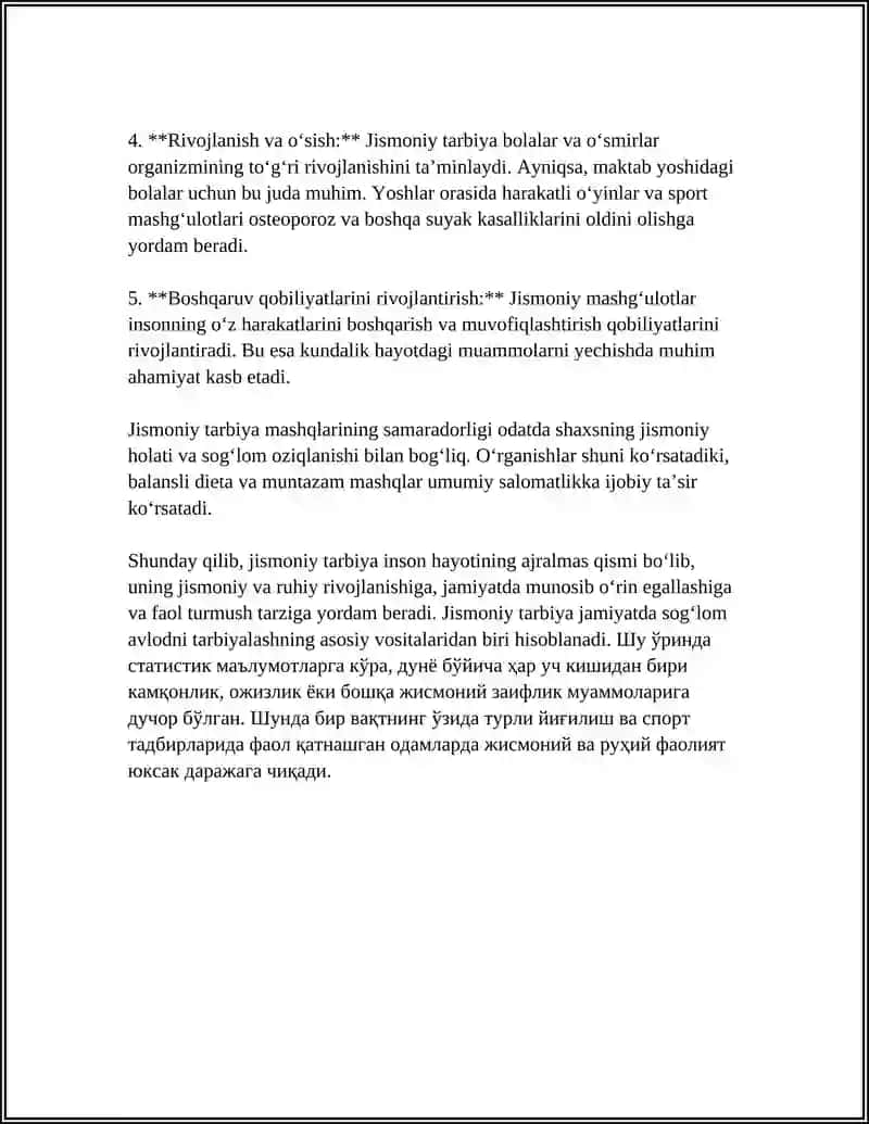 Jismoniy Tarbiya Tushunchasi va Vazifalari 4