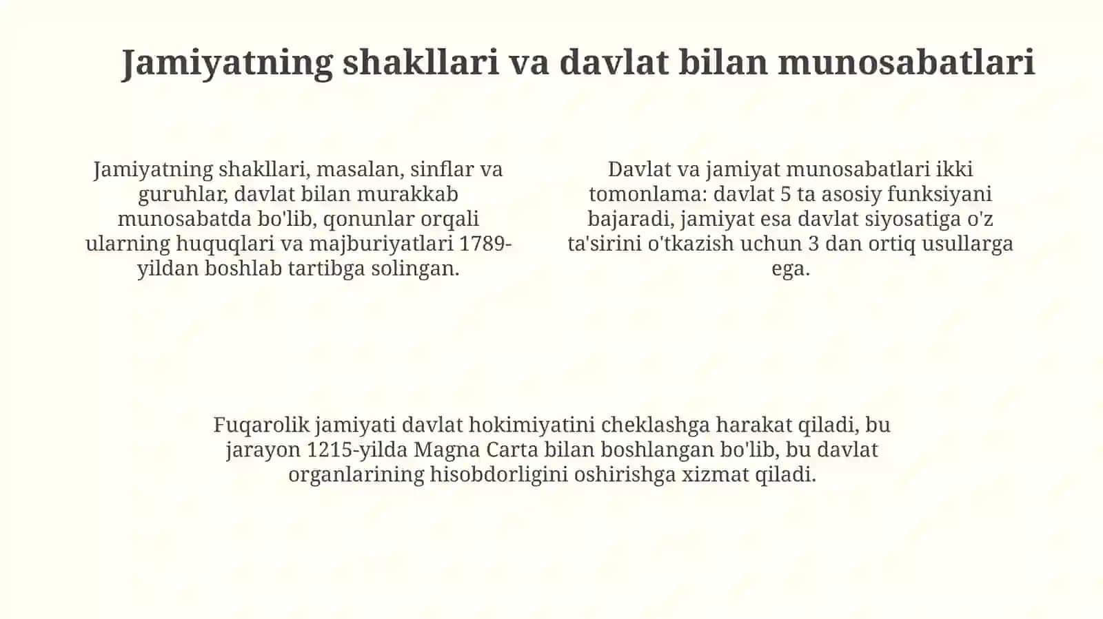 Davlat jamiyatning mavjud bo'lishi bir shakli 4