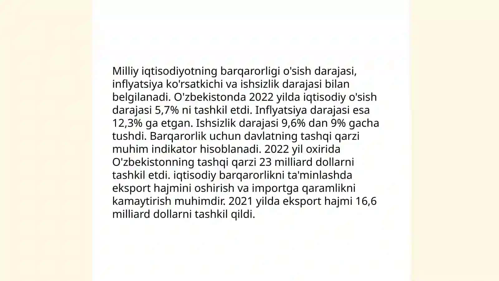 MILLIY IQTISODIYOTNING QAROR TOPISHI VA UNING MAKROIQTISODIY KO'RSATKICHLARI 4