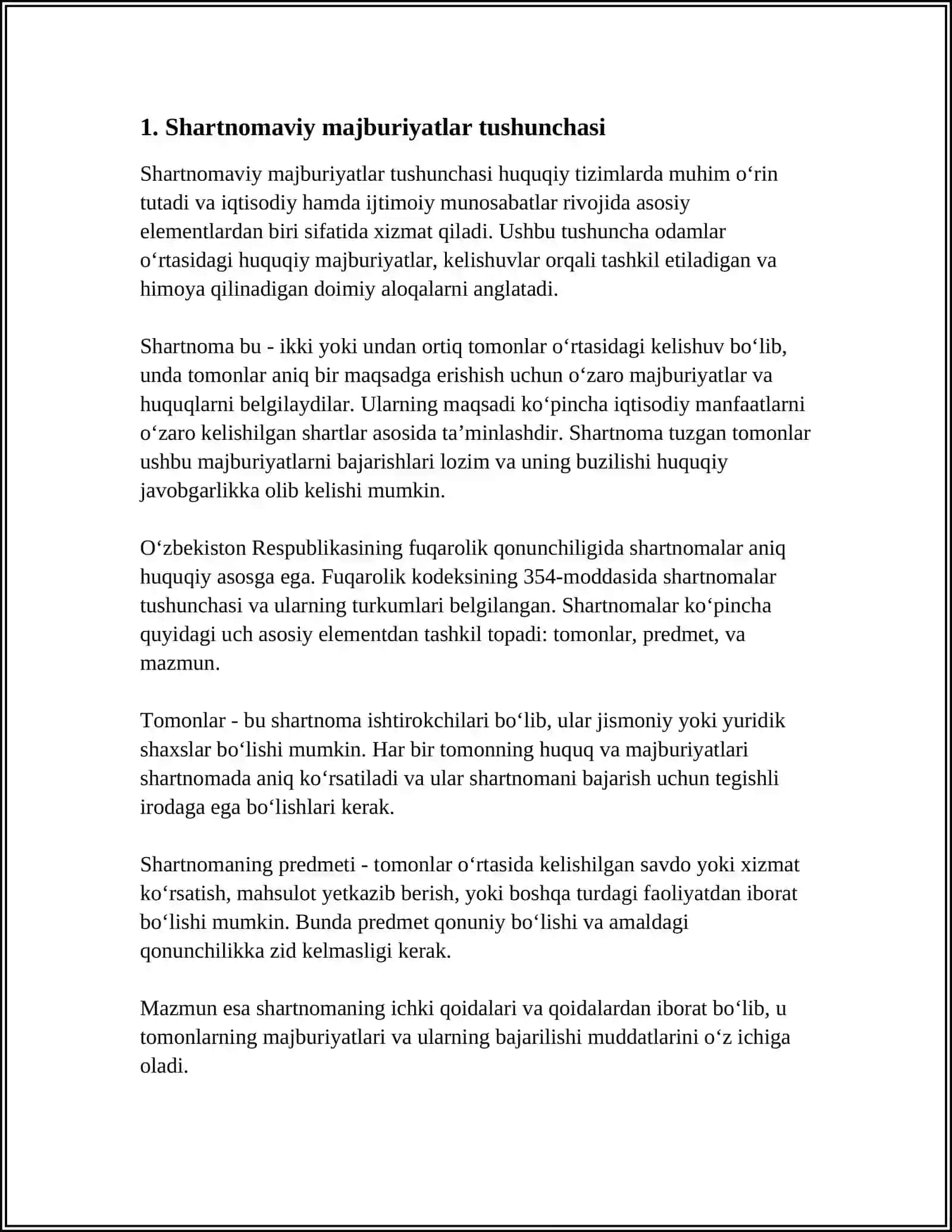 BIZNES SHARTNOMAVIY MAJBURIYATLARINI BUZGANLIK UCHUN JAVOBGARLIK 4