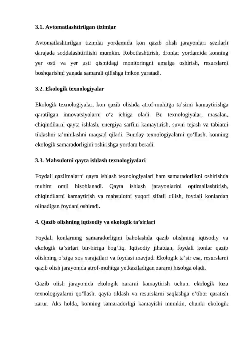 Foydali konlarning sammaradorlik korsatkichlari 4