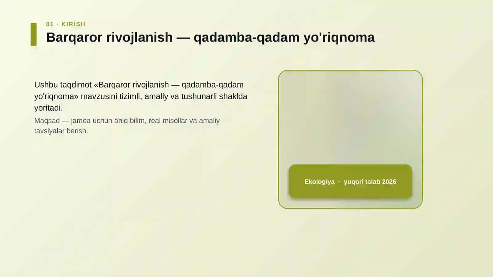 Barqaror rivojlanish — qadamba-qadam yo'riqnoma 4