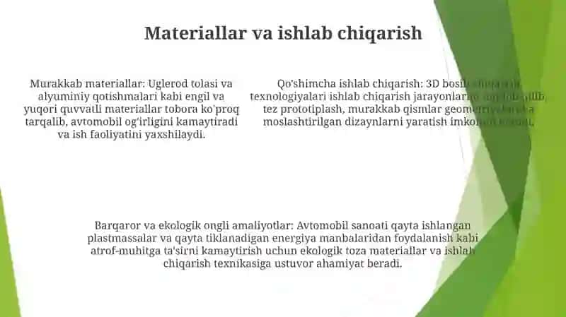 Avtomobillarning Kuzovi, Kabina Va Platformasini Ko'Rinishini RivojlanishIstiqbollari 4
