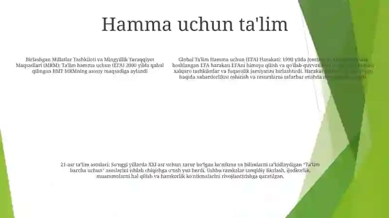 Xx Asrda Jahon TaʼLim Tizimidagi Global Tendensiyalari 4