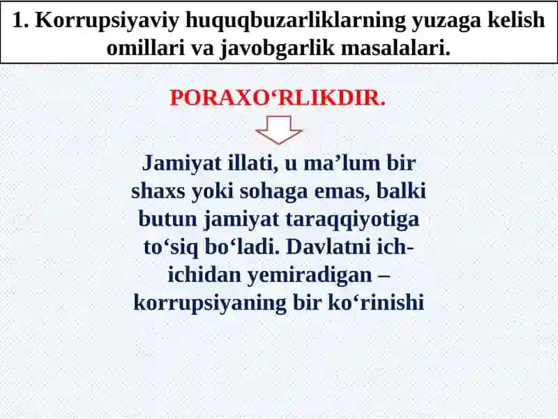Korrupsiyaga oid HuquqBuzarliklar uchun Javobgarlik va uning huquqiy asoslari 4