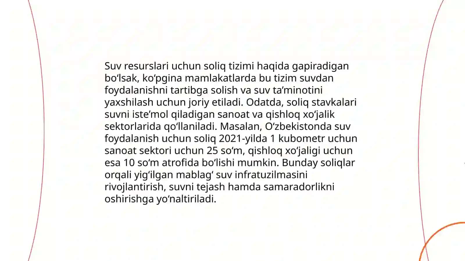 Suv resurslaridan foydalanishning soliqqa tortilishi 4